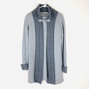 Chiaramente Long Line Wool Blend Open Front Sweater Cardigan S